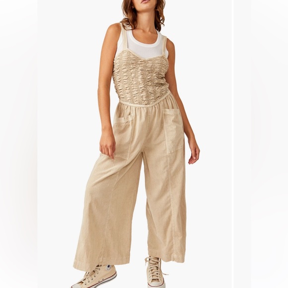 Forever Always Cotton Wide Leg Jumpsuit NWT - Picture 1 of 10
